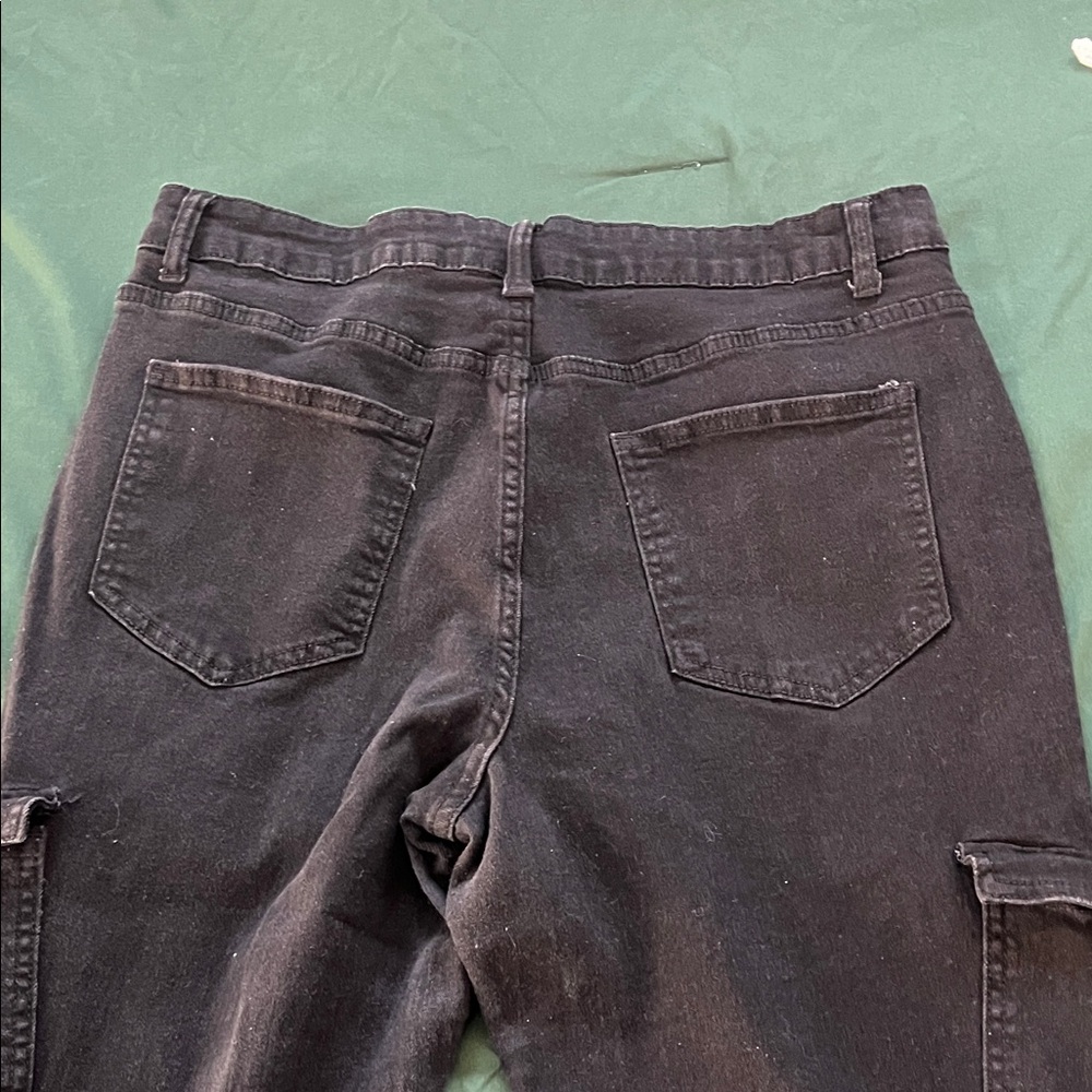 Black Flare & Wide Leg Cargo Jeans